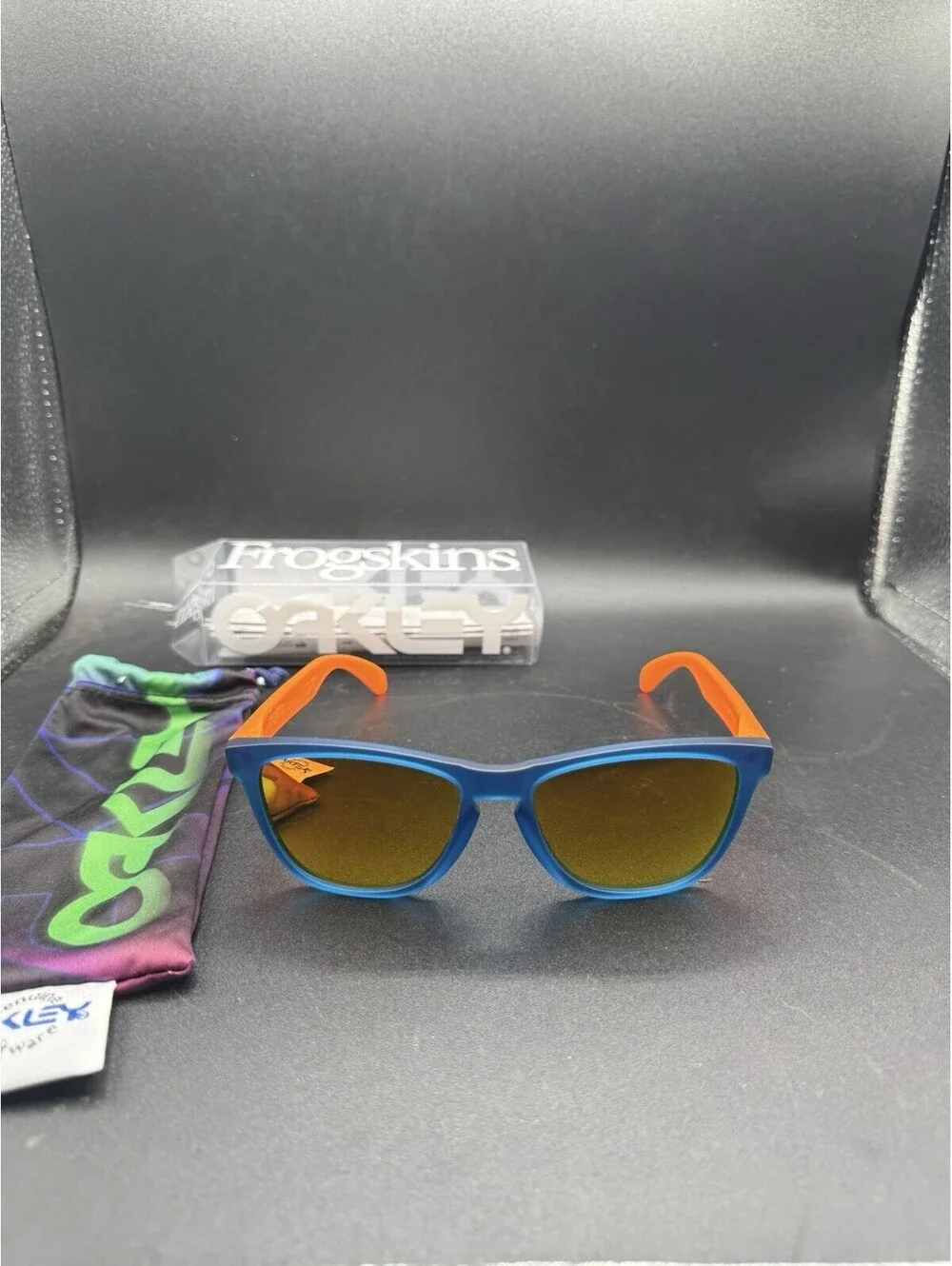 Oakley Frogskin Blacklight Blue - Orange/Fire Iridium 24-285